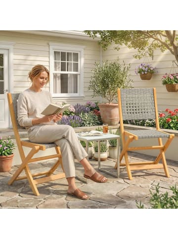 Outsunny Gartenstuhl Set in Grau 56L x 47,5B x 88H cm