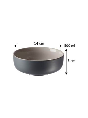 Ritzenhoff & Breker 6er Set Müslischalen Jasper in – ø 14.0 cm in Grau