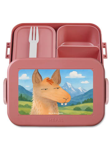 Mr. & Mrs. Panda Meal Prep Box Lamakopf Genervt Design ohne Spruch in Rot Pastell