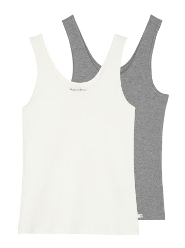Marc O´Polo Bodywear Unterhemd / Top Iconic Rib in Grau / weiß