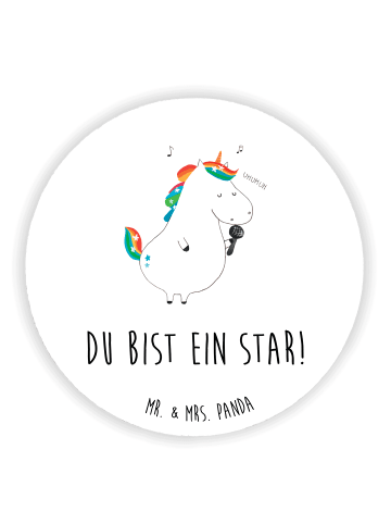 Mr. & Mrs. Panda magnet Einhorn Sänger mit Spruch in Weiß