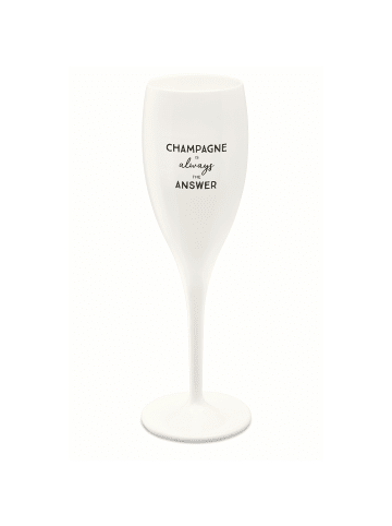 koziol CHEERS No. 1 CHAMPAGNE IS THE ANSWER - Glas 100ml mit Druck in cotton white