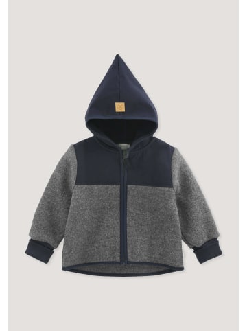 Hessnatur Hessnatur Wollwalk Jacke aus Bio-Merinowolle mit Softshell in anthrazit
