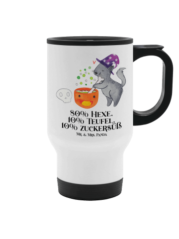 Mr. & Mrs. Panda thermosbecher Kater Hexenkessel mit Spruch in Weiß