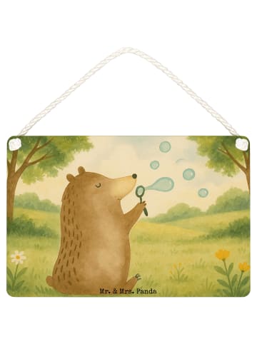 Mr. & Mrs. Panda Schild Bär Seifenblasen Design ohne Spruch in Weiß