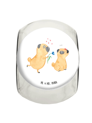 Mr. & Mrs. Panda gewürzglas Mops Verliebt ohne Spruch in Weiß