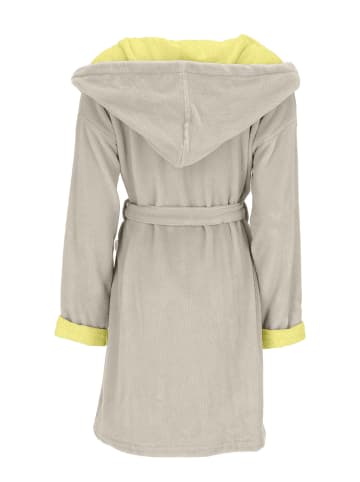 Vossen Bademantel mit Kapuze in stone-electricyellow