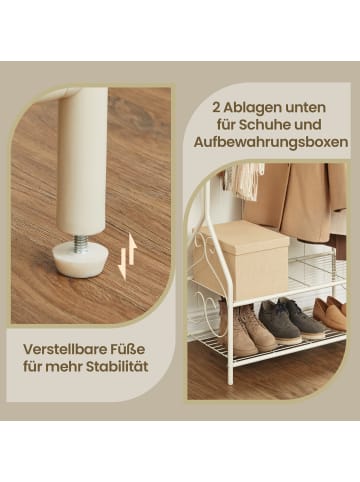 SONGMICS Kleiderständer Vivian in Weiß - (B)41 x (H)173 x (T)92 cm