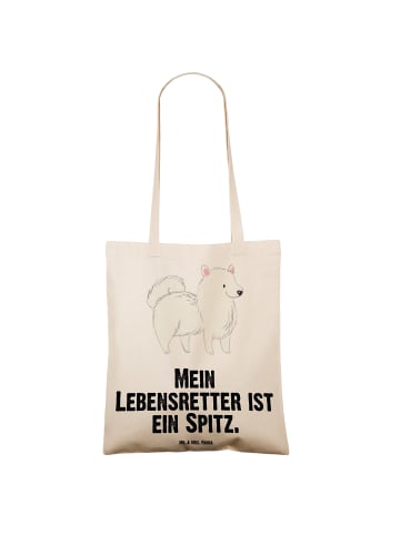 Mr. & Mrs. Panda Tote Bag Spitz Lebensretter mit Spruch in Creme