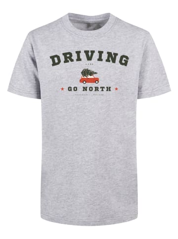 F4NT4STIC Basic Kids Tee Driving Home Weihnachten in heathergrey