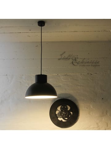 Licht-Erlebnisse Pendelleuchte Ø 33 x (T)110 cm in Schwarz WeißSchwarz Weiß