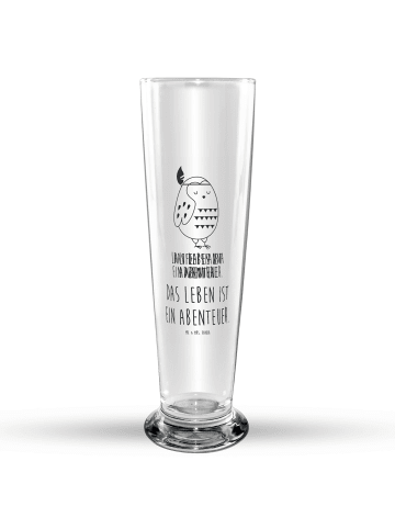 Mr. & Mrs. Panda Bierbecher Eule Federschmuck mit Spruch in Transparent