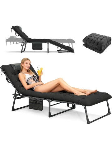 COSTWAY Sonnenliege klappbar in Schwarz