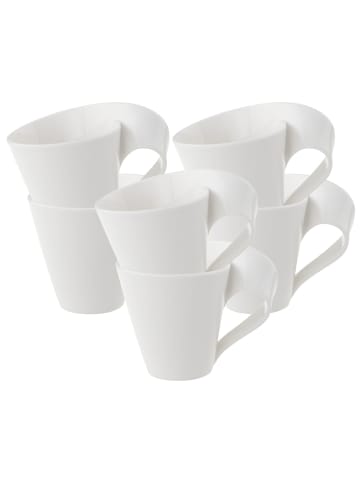 Villeroy & Boch 6er Set Kaffeetassen NewWave 200 ml weiß in weiß