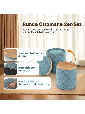 COSTWAY Sitzhocker 2er Set in Blau