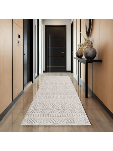 Teppich Boss Kurzflor Teppich Helix 2202 Läufer in Creme