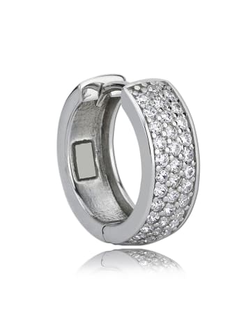 BALIA Ohrringe Silber 925 Sterling Silber 3-reihig Zirkonia Creolen