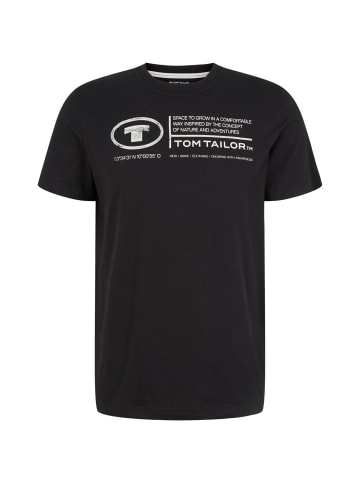 Tom Tailor T-Shirt PRINTED CREWNECK in Schwarz