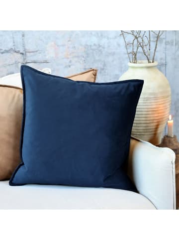 Chic Antique Aix Kissebezug Velour 50x50cm in indigo blue