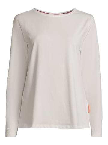 Salzhaut Rundkragen Langarmshirt für Damen in weiß