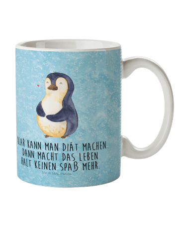 Mr. & Mrs. Panda Kindertasse Pinguin Diät mit Spruch in Eisblau