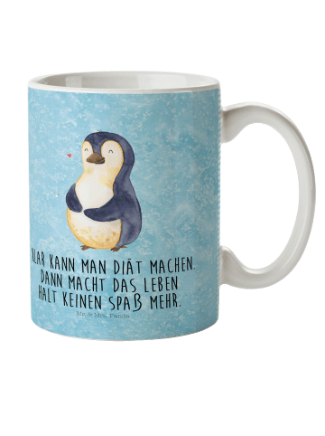 Mr. & Mrs. Panda Tasse Pinguin Diät mit Spruch in Eisblau