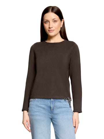 CARTOON Strickpullover mit Rundhalsausschnitt in Dunkelbraun