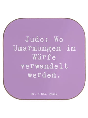 Mr. & Mrs. Panda Glas-Untersetzer Spruch Judo Umarmungen mit Spruch in Lavendeltraum