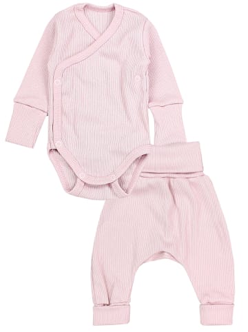 TupTam Baby Bekleidung Langarmbody Hose 2er Set in altrosa