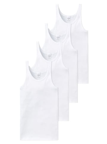 Schiesser Unterhemd / Tanktop Cotton Essentials Feinripp in Weiß