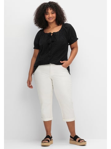 sheego by Joe Browns Kurzarm-Bluse in schwarz