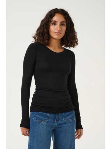 Kaffe Langarm-Shirt KAlida Slim fit in Black Deep