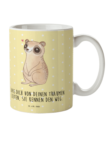 Mr. & Mrs. Panda Kindertasse Plumplori Glücklich mit Spruch in Gelb Pastell