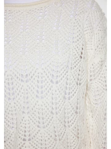 Swirly Damen Pullover in Weiss