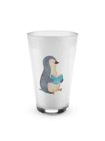 Mr. & Mrs. Panda Longdrinkglas Pinguin Buch ohne Spruch in Transparent