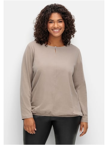 sheego Langarmshirt in taupe