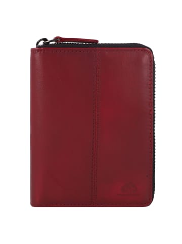 Greenburry Destressed Geldbörse RFID Schutz Leder 13 cm in deep red
