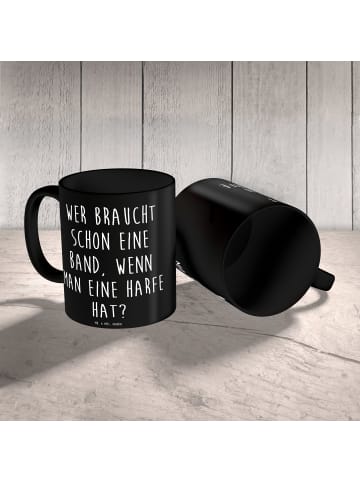 Mr. & Mrs. Panda Bedruckte Tasse Harfenzauber mit Spruch in Schwarz