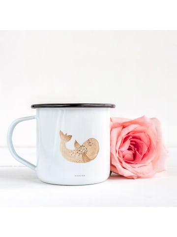 Mr. & Mrs. Panda Kaffeebecher Robbe Liegen ohne Spruch in Weiß
