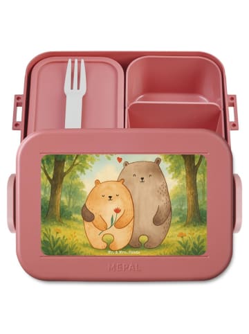 Mr. & Mrs. Panda Brotdose Bären Liebe Design ohne Spruch in Rot Pastell