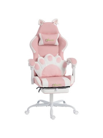Vinsetto Gaming-Stuhl-63,5L x 53B x 118-128H cm-Rosa