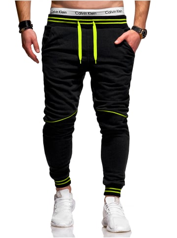 behype Jogginghose STRIPE in schwarz-neon