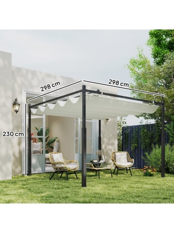 Outsunny Pergola 298L x 298B x 230H cm Cremeweiß