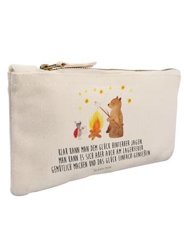 Mr. & Mrs. Panda Kulturtasche Bär & Marienkäfer Lagerfeuer mit S... in Weiß