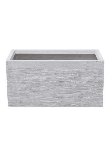 Beliani Outdoor Blumentopf MYRA in Weiß - (W) 60 x (H) 30 x (L) 29 cm