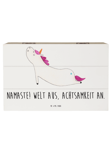 Mr. & Mrs. Panda Erinnerungsbox Einhorn Yoga mit Spruch in Weiß