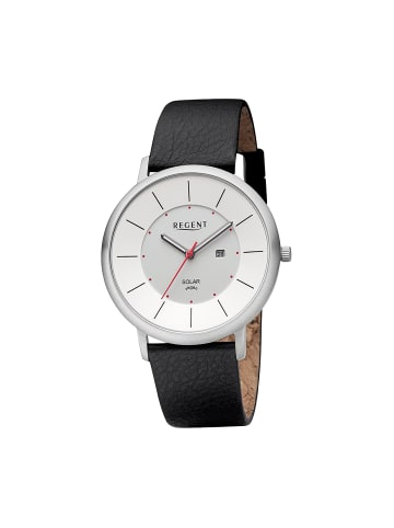 Regent Armbanduhr-Analog schwarz groß (ca. 41mm) Regent Lederarmband