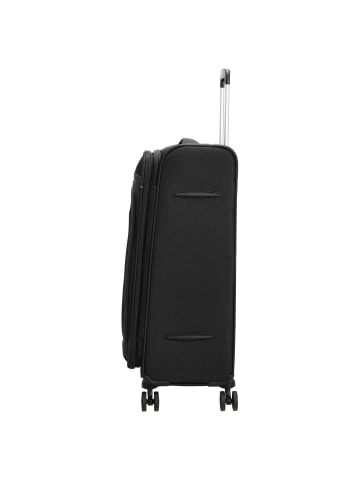D&N Travel Line 9504 - 4-Rollen-Trolley M 67 cm erw. (black) in schwarz