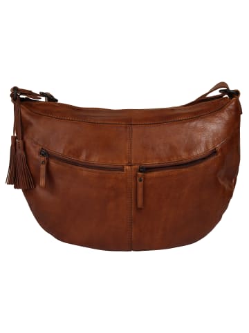 SPIKES & SPARROW Umhängetasche echt Leder in cognac
