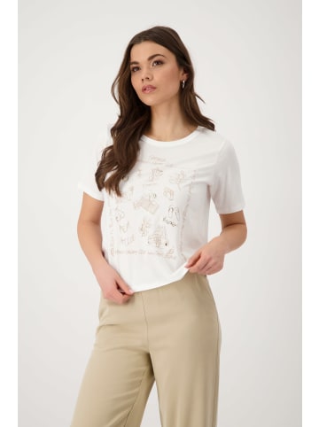 monari Rundhals T-Shirt für Damen in creme